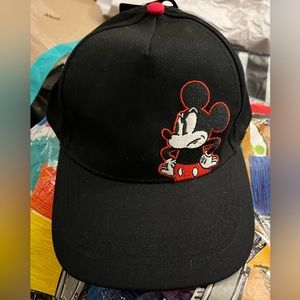 NWT Black Mickey Hat Adjustable Cap Adult OS